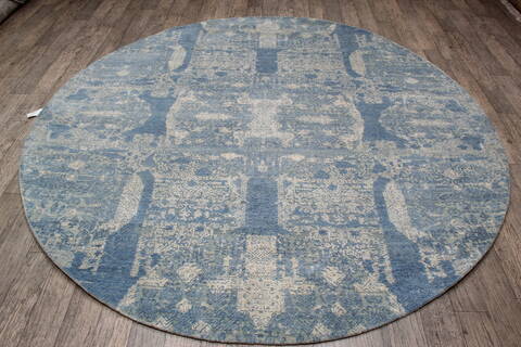 Jaipur Blue Round Hand Knotted 81 X 81 Area Rug 905-147070 Image 4