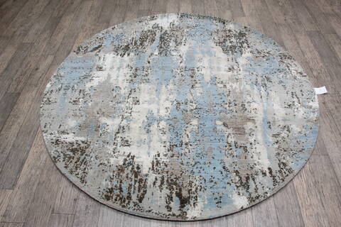 Jaipur Blue Round Hand Knotted 61 X 61 Area Rug 905-147073 Image 1