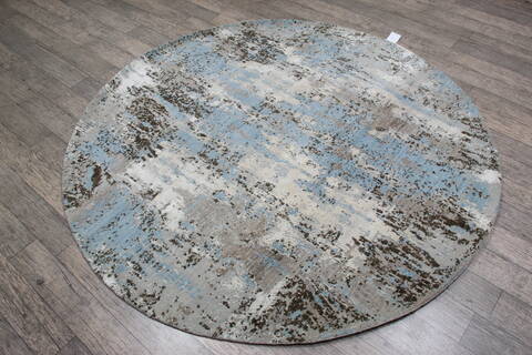 Jaipur Blue Round Hand Knotted 61 X 61 Area Rug 905-147073 Image 2