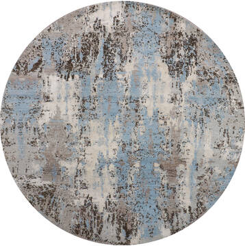 Jaipur Blue Round Hand Knotted 6'1" X 6'1"  Area Rug 905-147073