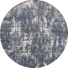 Jaipur Blue Round Hand Knotted 6'1" X 6'1"  Area Rug 905-147074