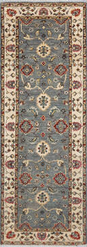 Afghan Chobi Grey Runner 6 ft and Smaller Wool Carpet 147081