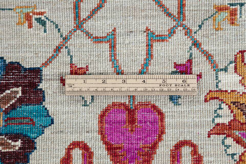 Chobi Grey Runner Hand Knotted 29 X 108 Area Rug 700-147082 Image 7