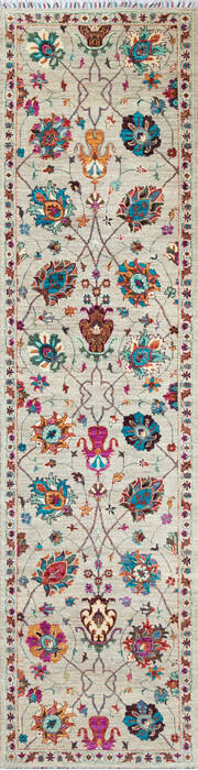 Chobi Grey Runner Hand Knotted 29 X 108 Area Rug 700-147082 Image 0