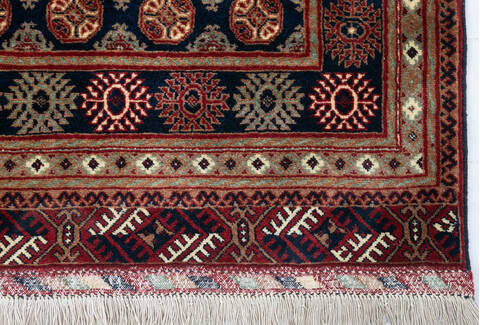Bokhara Blue Runner Hand Knotted 27 X 68 Area Rug 700-147084 Image 3