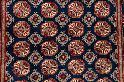 Bokhara Blue Runner Hand Knotted 27 X 68 Area Rug 700-147084 Image 4