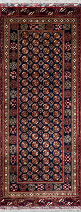 Bokhara Blue Runner Hand Knotted 27 X 68 Area Rug 700-147084 Image 0