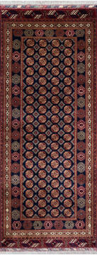 Bokhara Blue Runner Hand Knotted 2'7" X 6'8"  Area Rug 700-147084