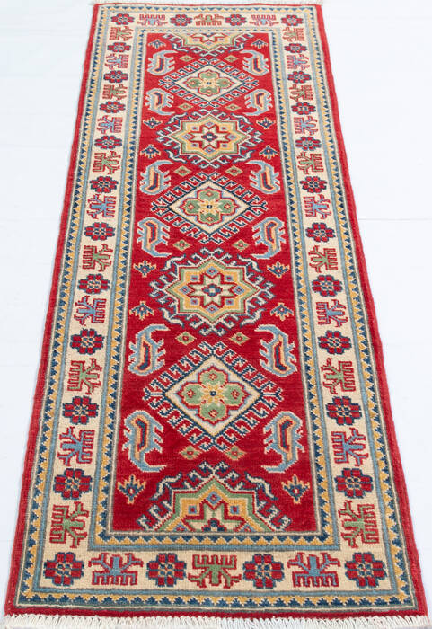 Kazak Red Runner Hand Knotted 20 X 59 Area Rug 700-147085 Image 1