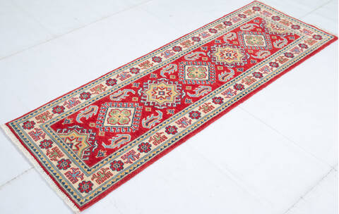 Kazak Red Runner Hand Knotted 20 X 59 Area Rug 700-147085 Image 2
