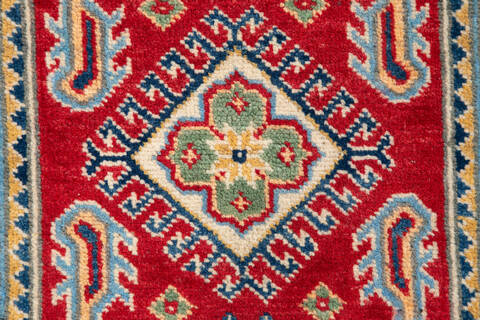 Kazak Red Runner Hand Knotted 20 X 59 Area Rug 700-147085 Image 4