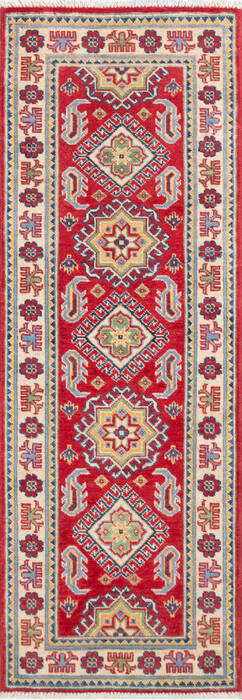 Kazak Red Runner Hand Knotted 20 X 59 Area Rug 700-147085 Image 0