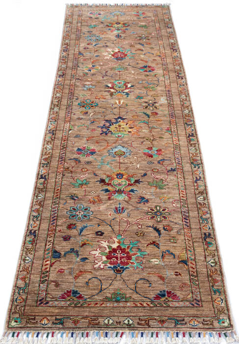Chobi Beige Runner Hand Knotted 211 X 100 Area Rug 700-147089 Image 1