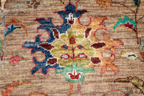 Chobi Beige Runner Hand Knotted 211 X 100 Area Rug 700-147089 Image 4