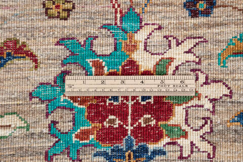 Chobi Beige Runner Hand Knotted 211 X 100 Area Rug 700-147089 Image 7