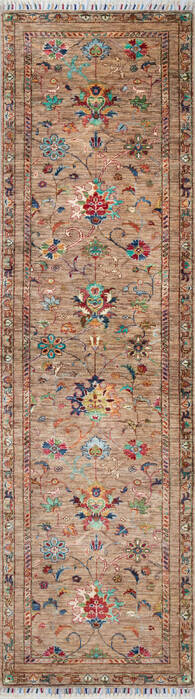Chobi Beige Runner Hand Knotted 211 X 100 Area Rug 700-147089 Image 0