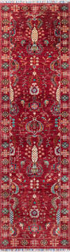 Afghan Chobi Red Runner 10 to 12 ft Wool Carpet 147090