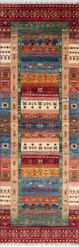 Chobi Red Runner Hand Knotted 2'8" X 8'2"  Area Rug 700-147091