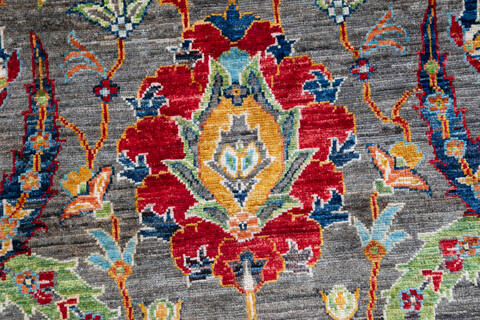 Chobi Grey Hand Knotted 710 X 98 Area Rug 700-147092 Image 3
