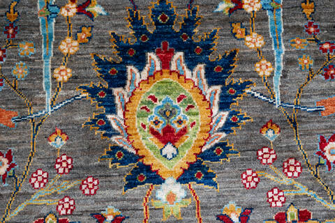 Chobi Grey Hand Knotted 710 X 98 Area Rug 700-147092 Image 4