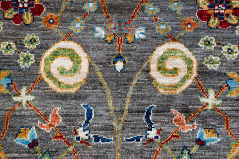 Chobi Grey Hand Knotted 710 X 98 Area Rug 700-147092 Image 5
