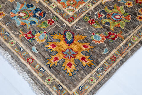 Chobi Grey Hand Knotted 710 X 98 Area Rug 700-147092 Image 6