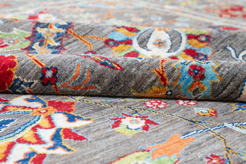 Chobi Grey Hand Knotted 710 X 98 Area Rug 700-147092 Image 8