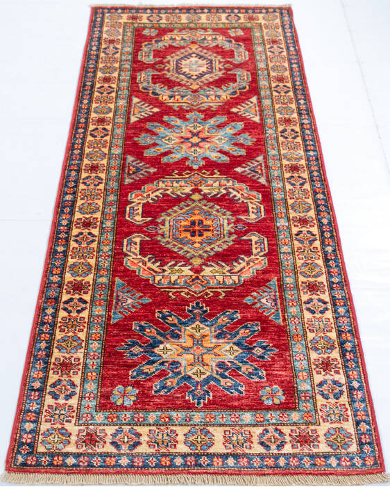 Kazak Red Runner Hand Knotted 26 X 510 Area Rug 700-147093 Image 1