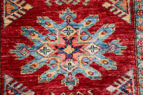 Kazak Red Runner Hand Knotted 26 X 510 Area Rug 700-147093 Image 4