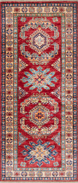 Kazak Red Runner Hand Knotted 26 X 510 Area Rug 700-147093 Image 0