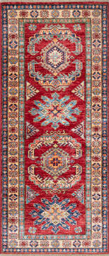 Kazak Red Runner Hand Knotted 2'6" X 5'10"  Area Rug 700-147093