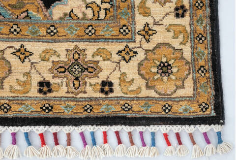 Chobi Black Runner Hand Knotted 29 X 100 Area Rug 700-147096 Image 3