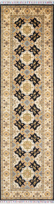 Chobi Black Runner Hand Knotted 29 X 100 Area Rug 700-147096 Image 0
