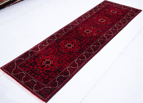 Khan Mohammadi Red Runner Hand Knotted 22 X 71 Area Rug 700-147098 Image 2
