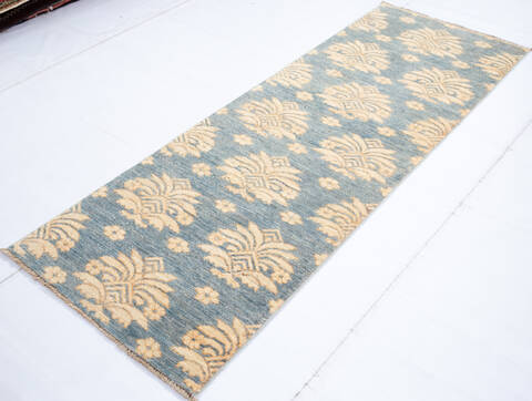 Chobi Grey Runner Hand Knotted 23 X 66 Area Rug 700-147099 Image 2