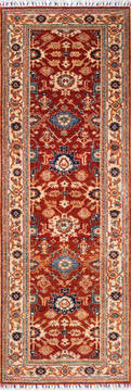 Afghan Chobi Red Runner 6 to 9 ft Wool Carpet 147100
