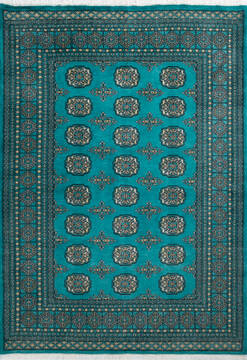 Bokhara Green Hand Knotted 4'7" X 6'5"  Area Rug 700-147101