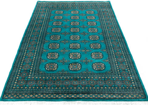 Bokhara Green Hand Knotted 48 X 65 Area Rug 700-147103 Image 1