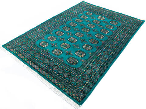 Bokhara Green Hand Knotted 48 X 65 Area Rug 700-147103 Image 2