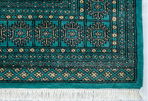 Bokhara Green Hand Knotted 48 X 65 Area Rug 700-147103 Image 4