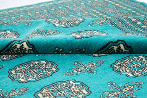 Bokhara Green Hand Knotted 48 X 65 Area Rug 700-147103 Image 5