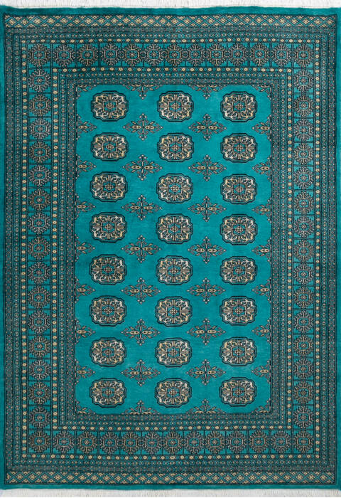 Bokhara Green Hand Knotted 48 X 65 Area Rug 700-147103 Image 0