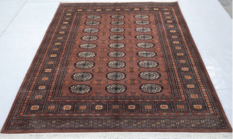 Bokhara Brown Hand Knotted 49 X 66 Area Rug 700-147105 Image 1