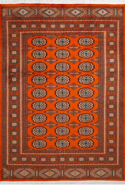 Bokhara Red Hand Knotted 4'8" X 6'8"  Area Rug 700-147107