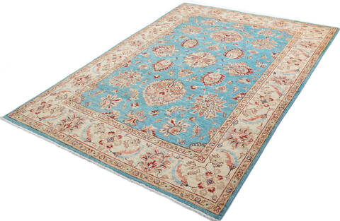 Chobi Blue Hand Knotted 50 X 70 Area Rug 700-147108 Image 2
