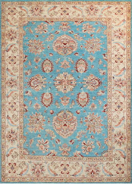 Chobi Blue Hand Knotted 5'0" X 7'0"  Area Rug 700-147108