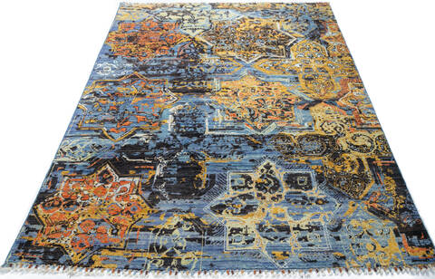 Chobi Multicolor Hand Knotted 411 X 68 Area Rug 700-147109 Image 1