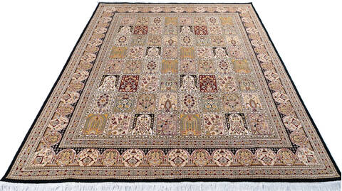 Pak-Persian Black Hand Knotted 81 X 100 Area Rug 700-147110 Image 1