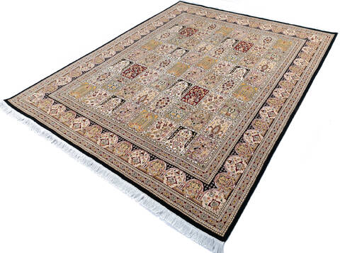Pak-Persian Black Hand Knotted 81 X 100 Area Rug 700-147110 Image 2