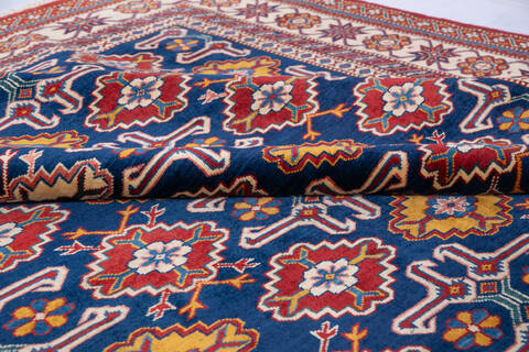 Kazak Blue Hand Knotted 611 X 100 Area Rug 700-147115 Image 5